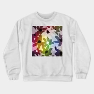 Pattern with floral elements in soft rainbow colors on grey background Crewneck Sweatshirt